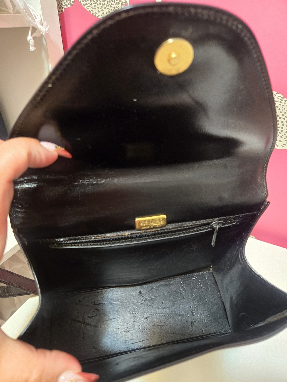 Vintage Bally Black Leather Top-Handle Bag With Strap. - Picture 10 of 16